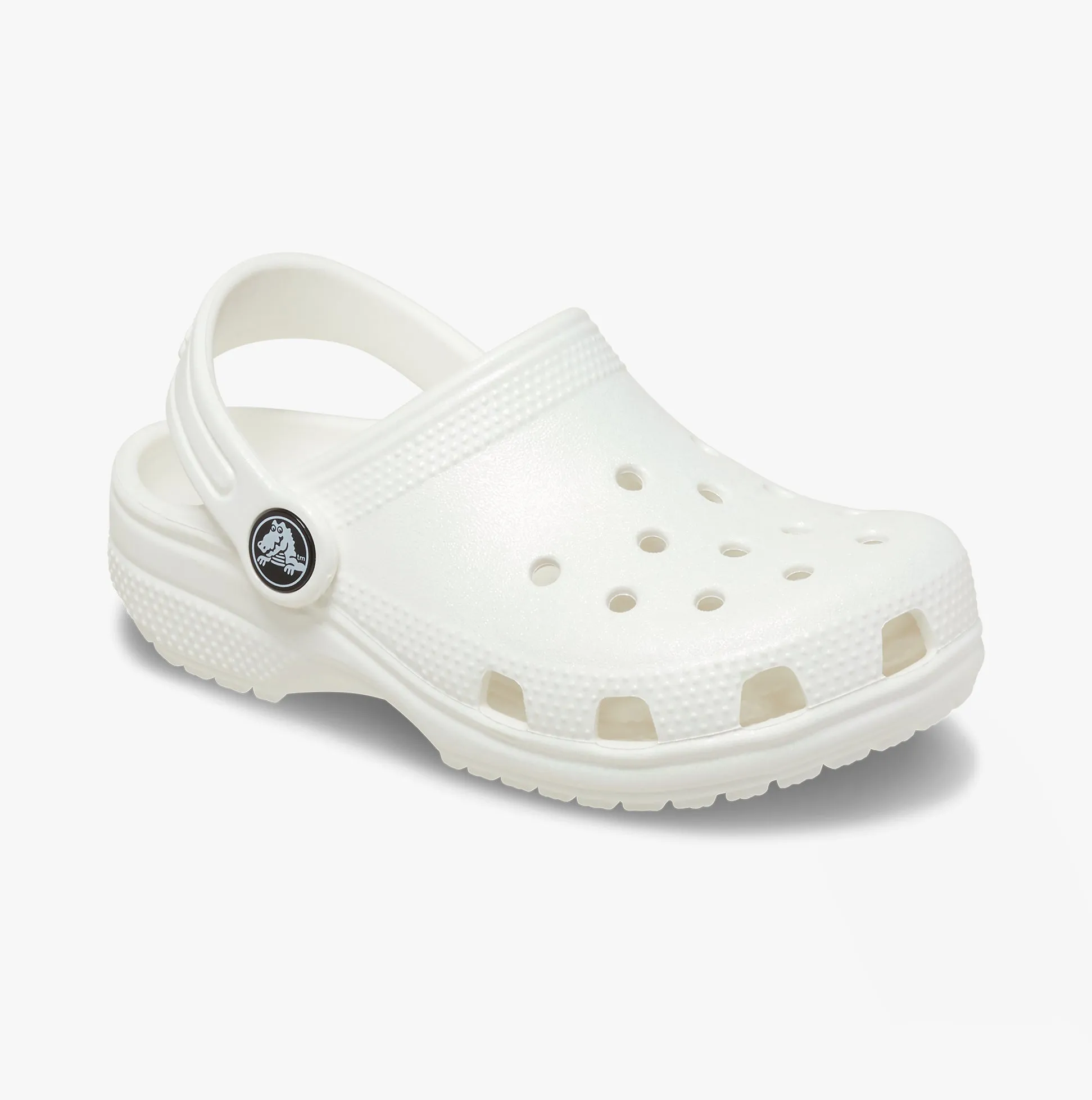 Crocs 209197-100 CLASSIC IRIDESCENT GLOG Kids Clogs White