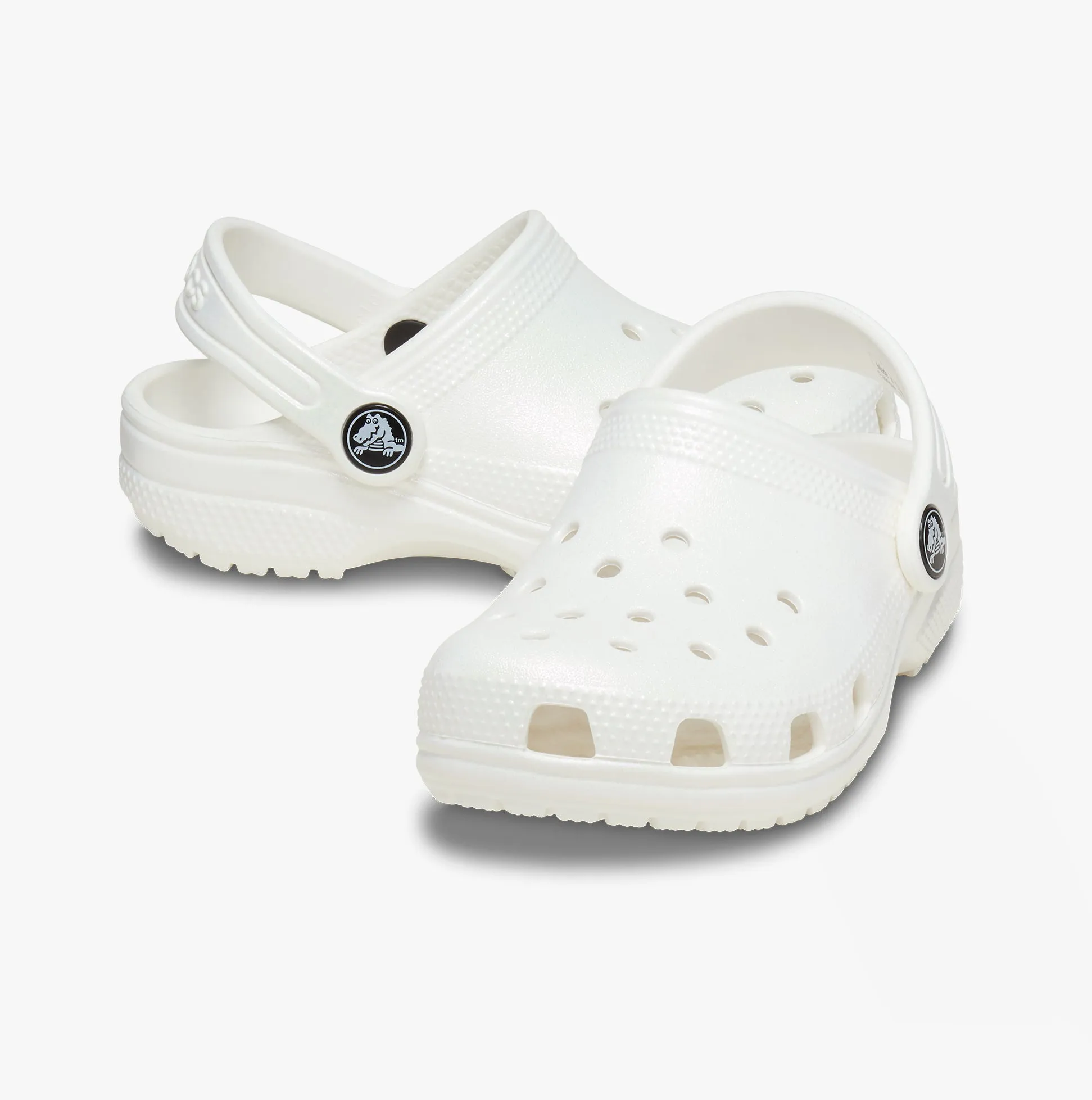 Crocs 209197-100 CLASSIC IRIDESCENT GLOG Kids Clogs White