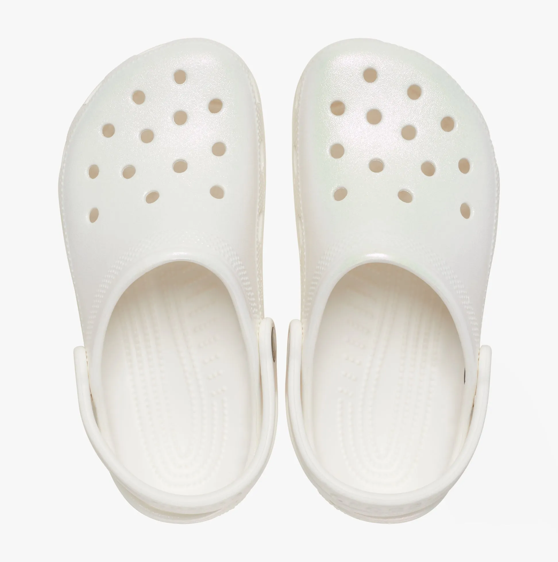 Crocs 209197-100 CLASSIC IRIDESCENT GLOG Kids Clogs White