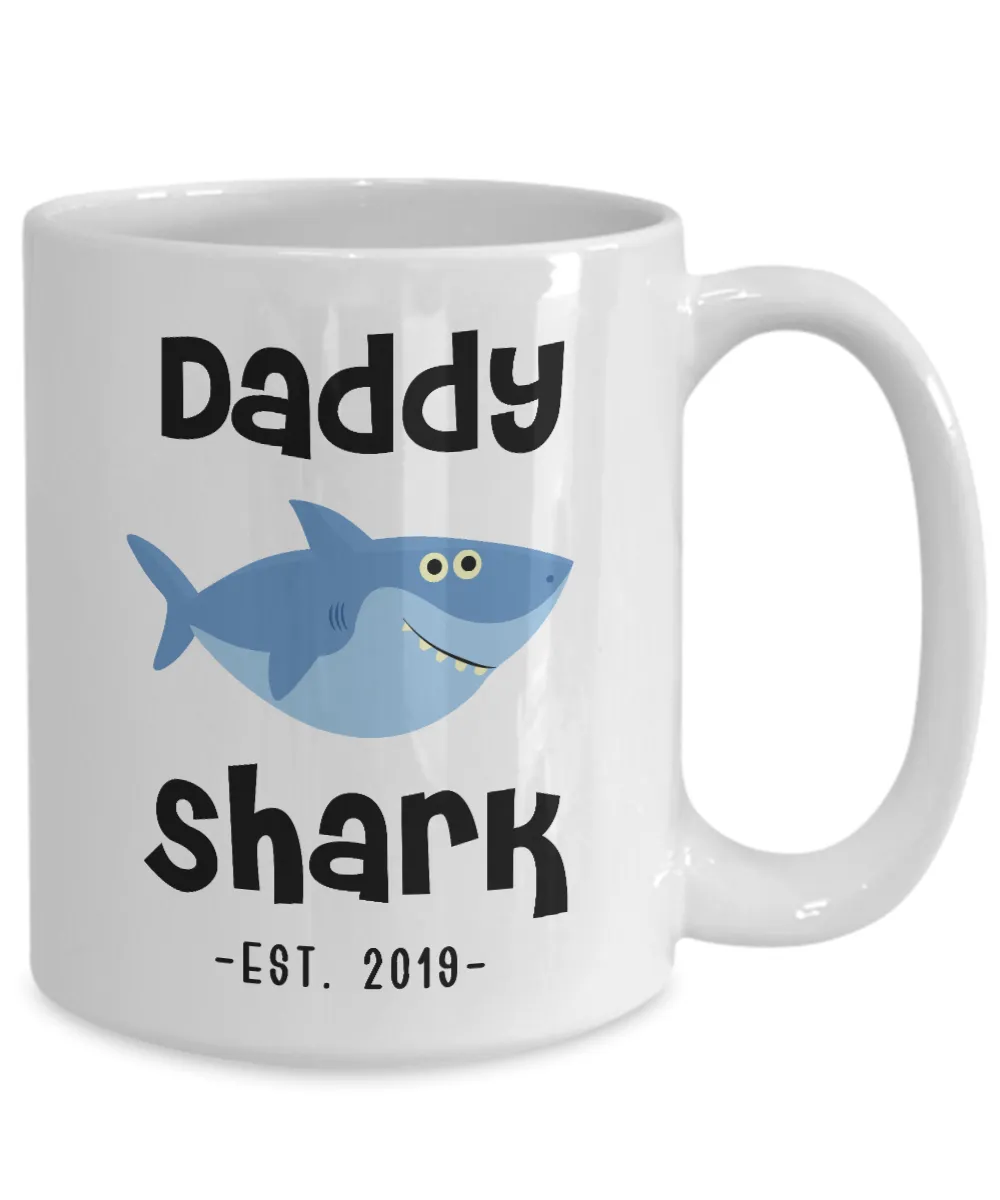 Daddy Shark Mug Father's Day Gifts New Dad Est 2019 Coffee Cup Do Do Do Expecting Dad Pregnancy Announcement