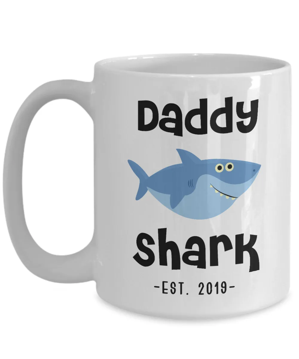 Daddy Shark Mug Father's Day Gifts New Dad Est 2019 Coffee Cup Do Do Do Expecting Dad Pregnancy Announcement