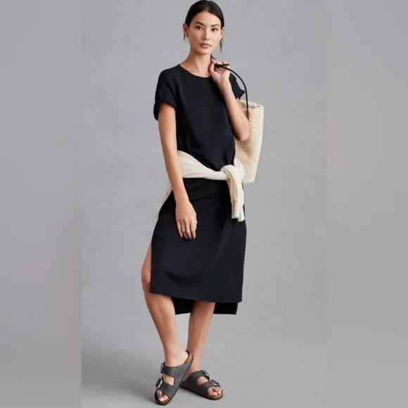 Daily Practice by Anthropologie Side-Slit Maxi Dress Black