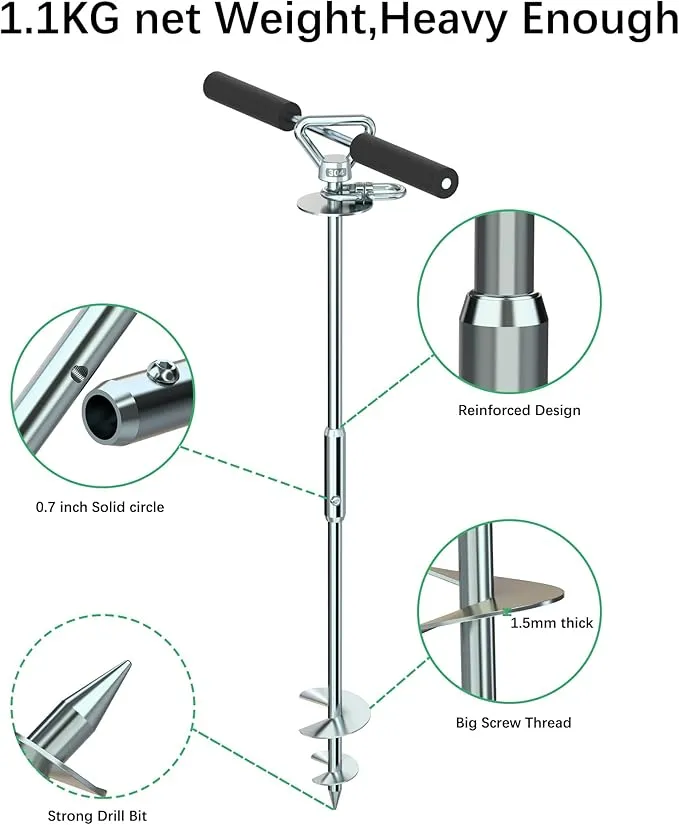 Dog Tie Out Stake-Heavy Duty 304 Stainless Steel Dog Anchor,360°Swivel Yard Stake for Dog Allows Dogs over 250 LBS,Dog Stake for Outside Beach,Camping,Yard,Suitable for Any Dog Tie Out Cable and Leash