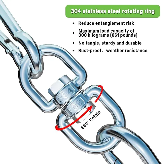 Dog Tie Out Stake-Heavy Duty 304 Stainless Steel Dog Anchor,360°Swivel Yard Stake for Dog Allows Dogs over 250 LBS,Dog Stake for Outside Beach,Camping,Yard,Suitable for Any Dog Tie Out Cable and Leash