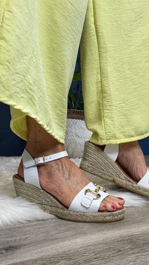 Fabia White Sandal