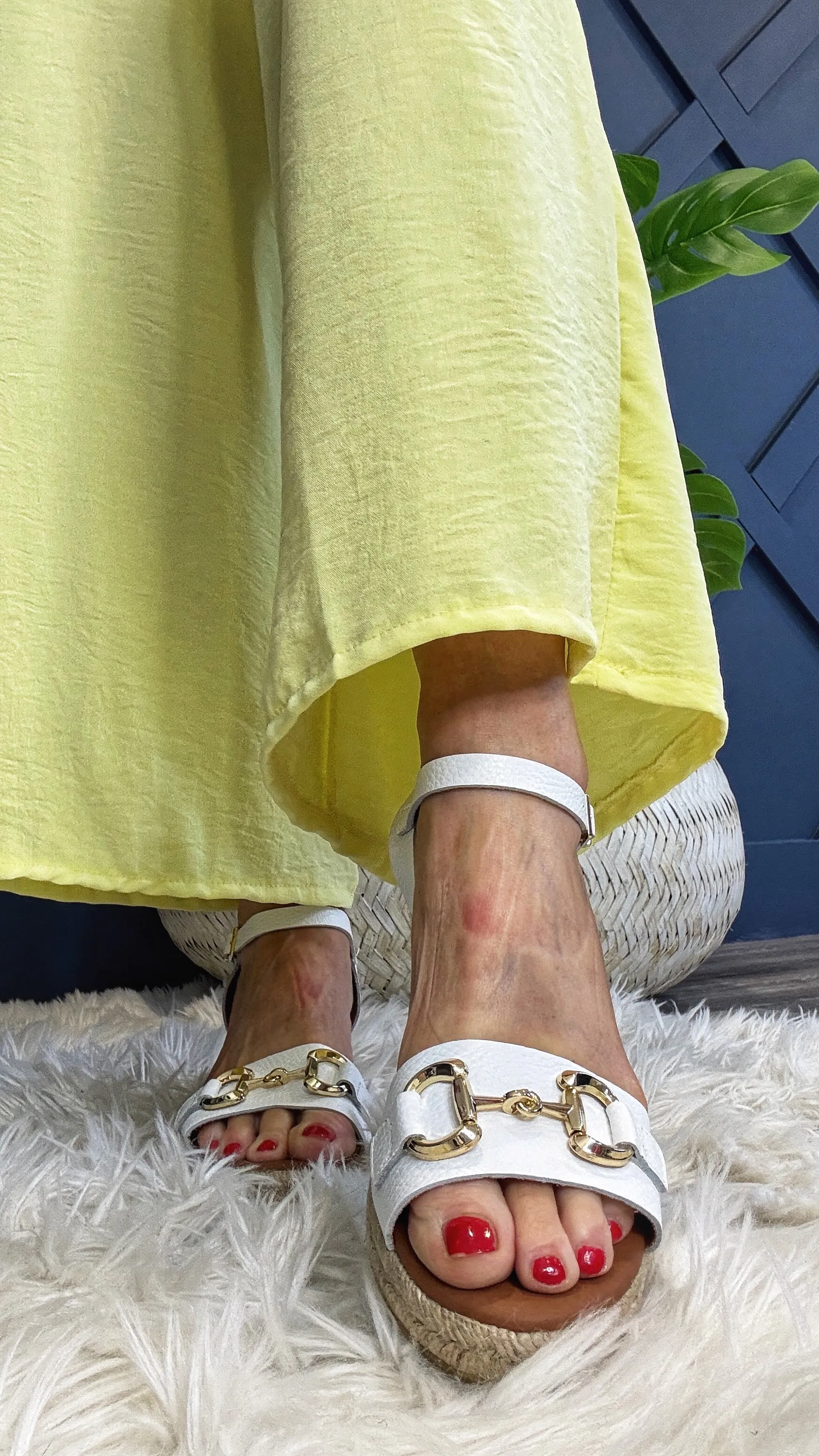 Fabia White Sandal