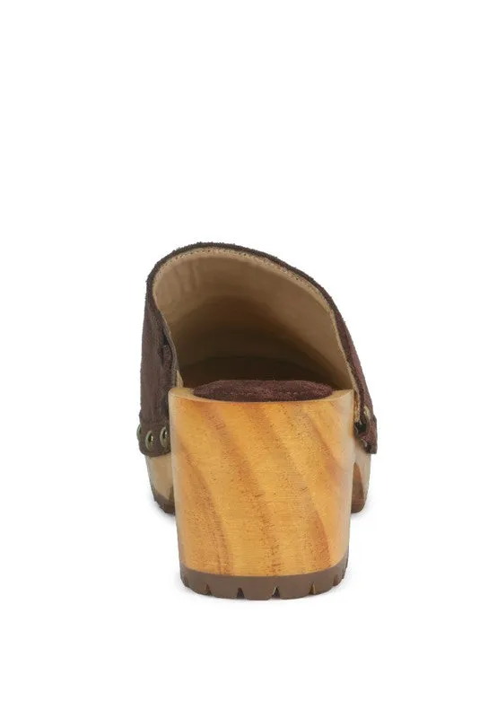 Fine Suede Clog Mules