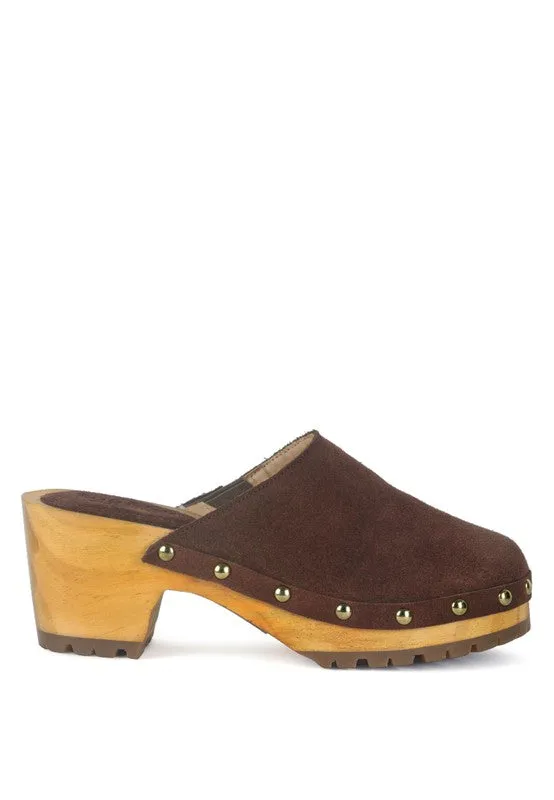 Fine Suede Clog Mules