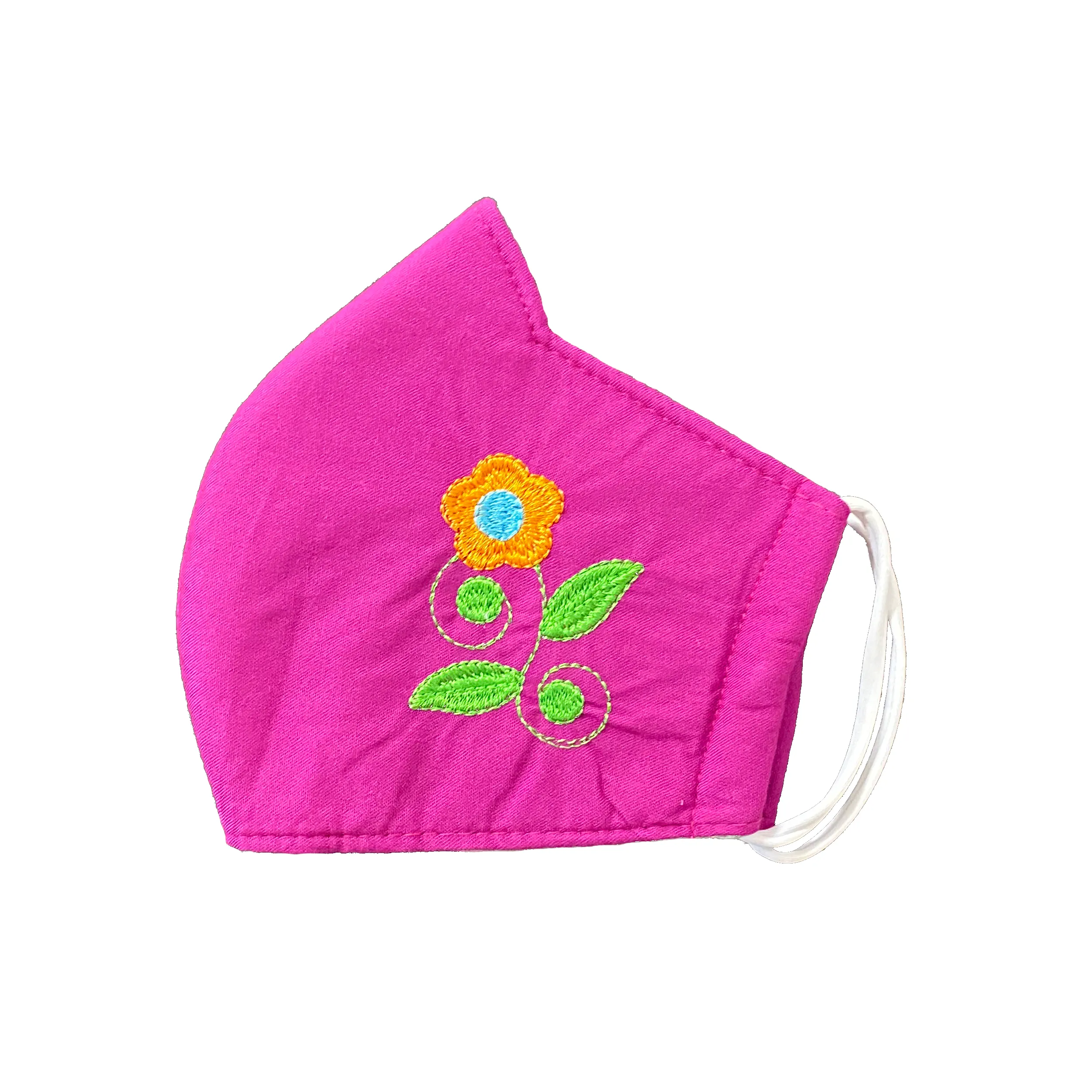Flower Embroidery | Non-Medical | Triple Layer | Reusable | Washable | Soft Cotton Fabric Adult Mask with Dust Filter