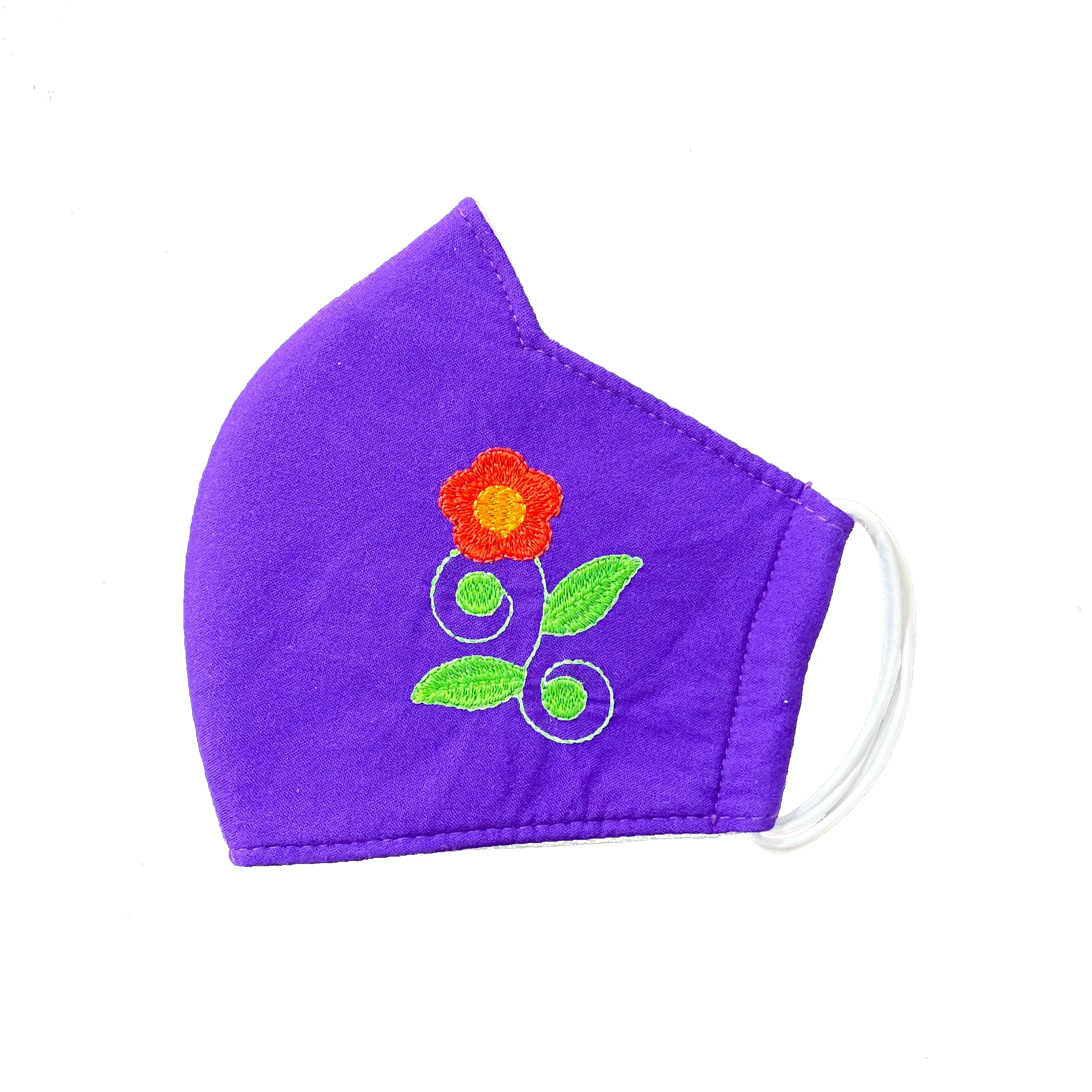 Flower Embroidery | Non-Medical | Triple Layer | Reusable | Washable | Soft Cotton Fabric Adult Mask with Dust Filter