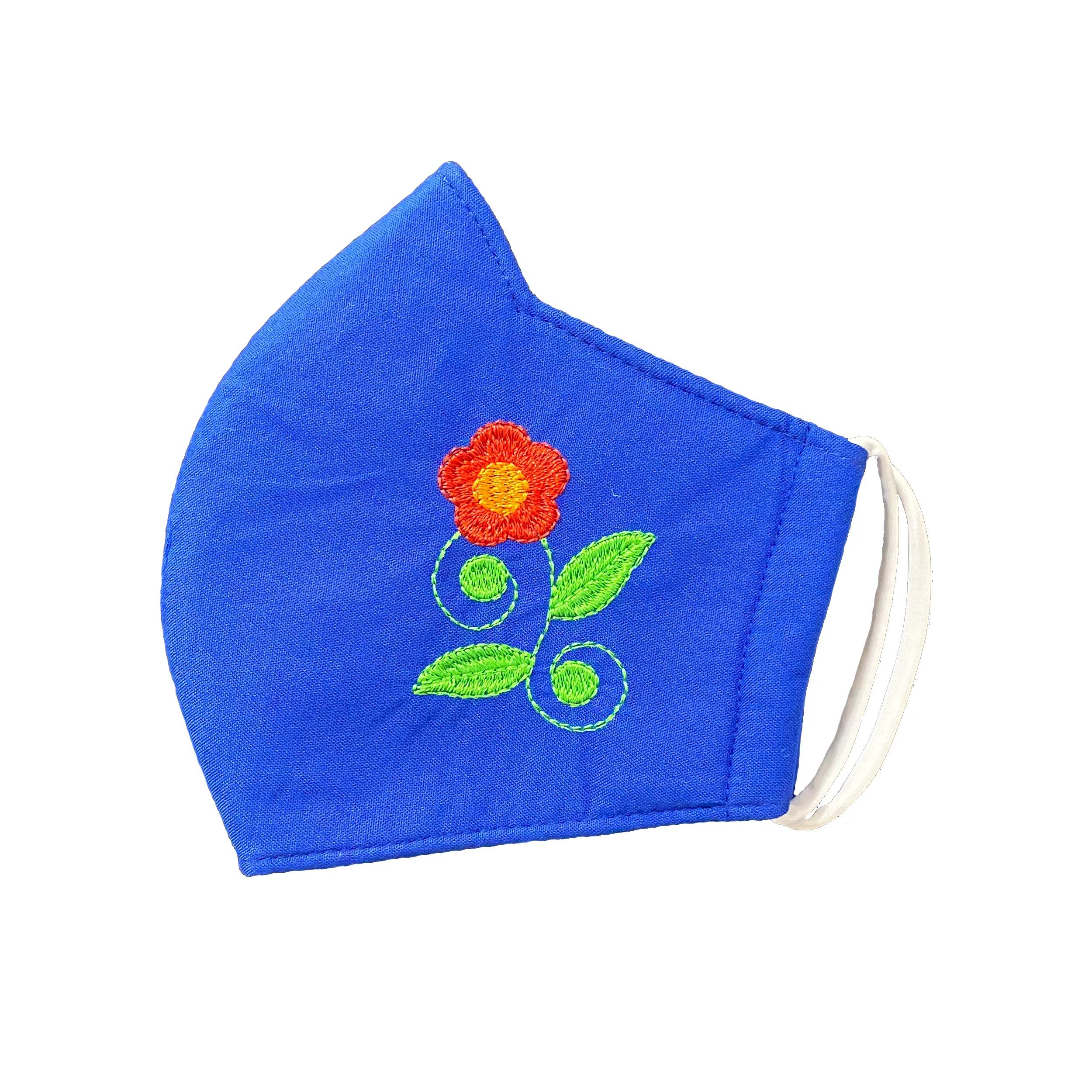 Flower Embroidery | Non-Medical | Triple Layer | Reusable | Washable | Soft Cotton Fabric Adult Mask with Dust Filter