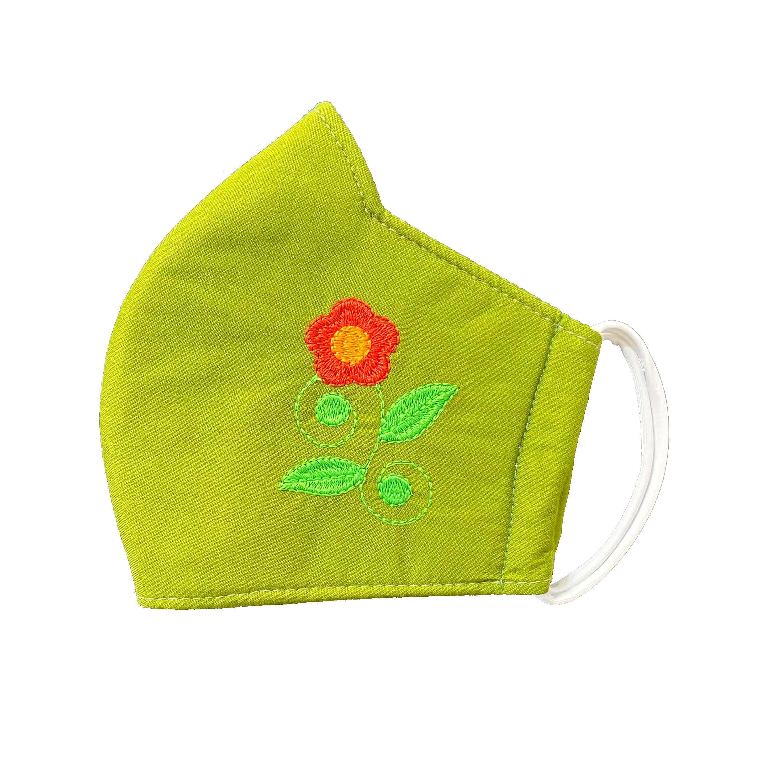 Flower Embroidery | Non-Medical | Triple Layer | Reusable | Washable | Soft Cotton Fabric Adult Mask with Dust Filter