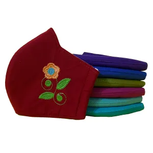 Flower Embroidery | Non-Medical | Triple Layer | Reusable | Washable | Soft Cotton Fabric Adult Mask with Dust Filter