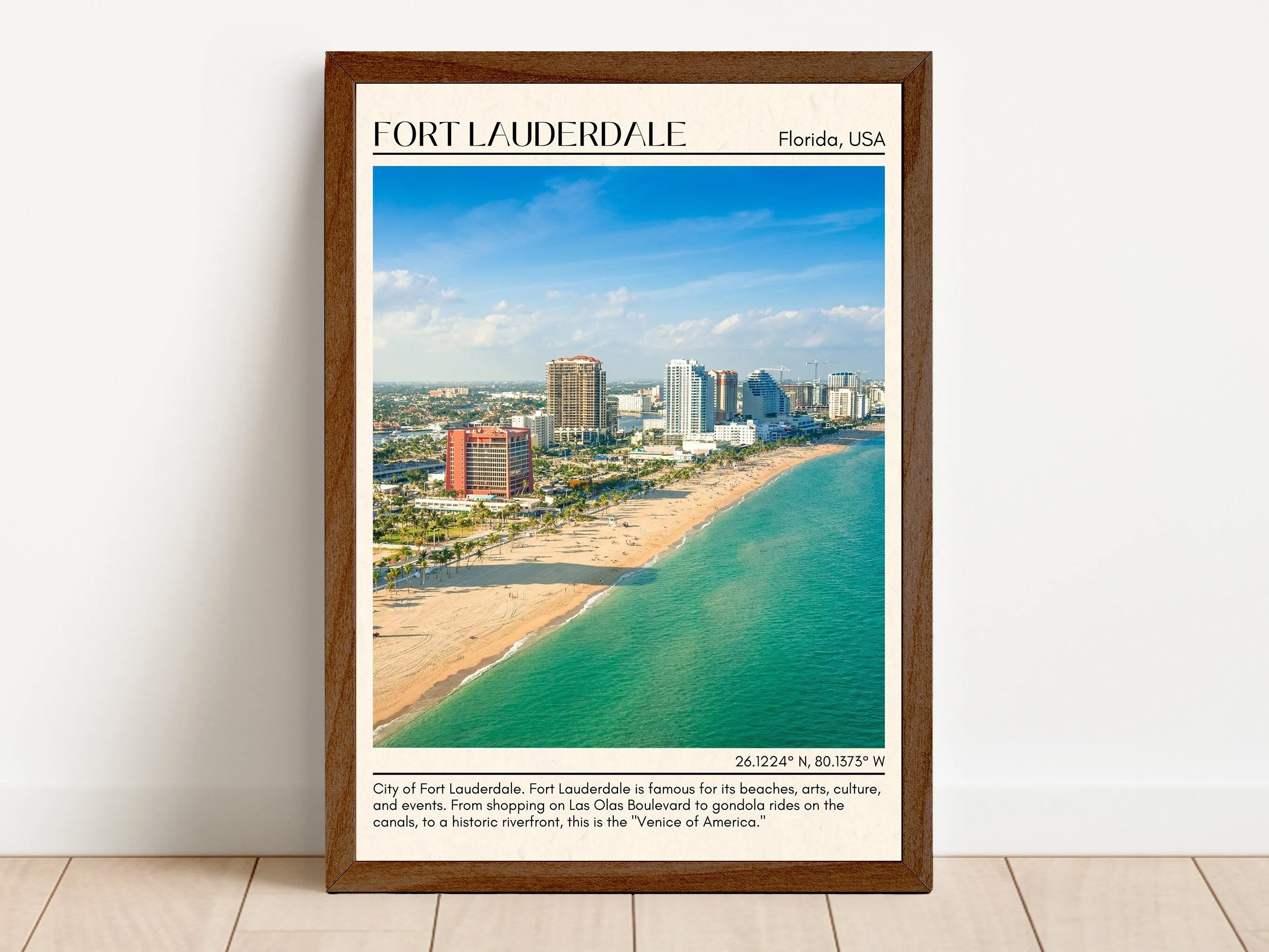 Fort Lauderdale Minimal Wall Art, Florida, USA