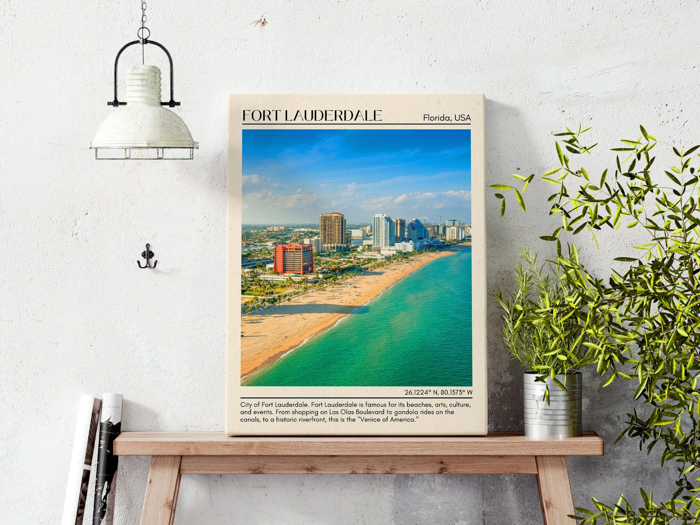 Fort Lauderdale Minimal Wall Art, Florida, USA