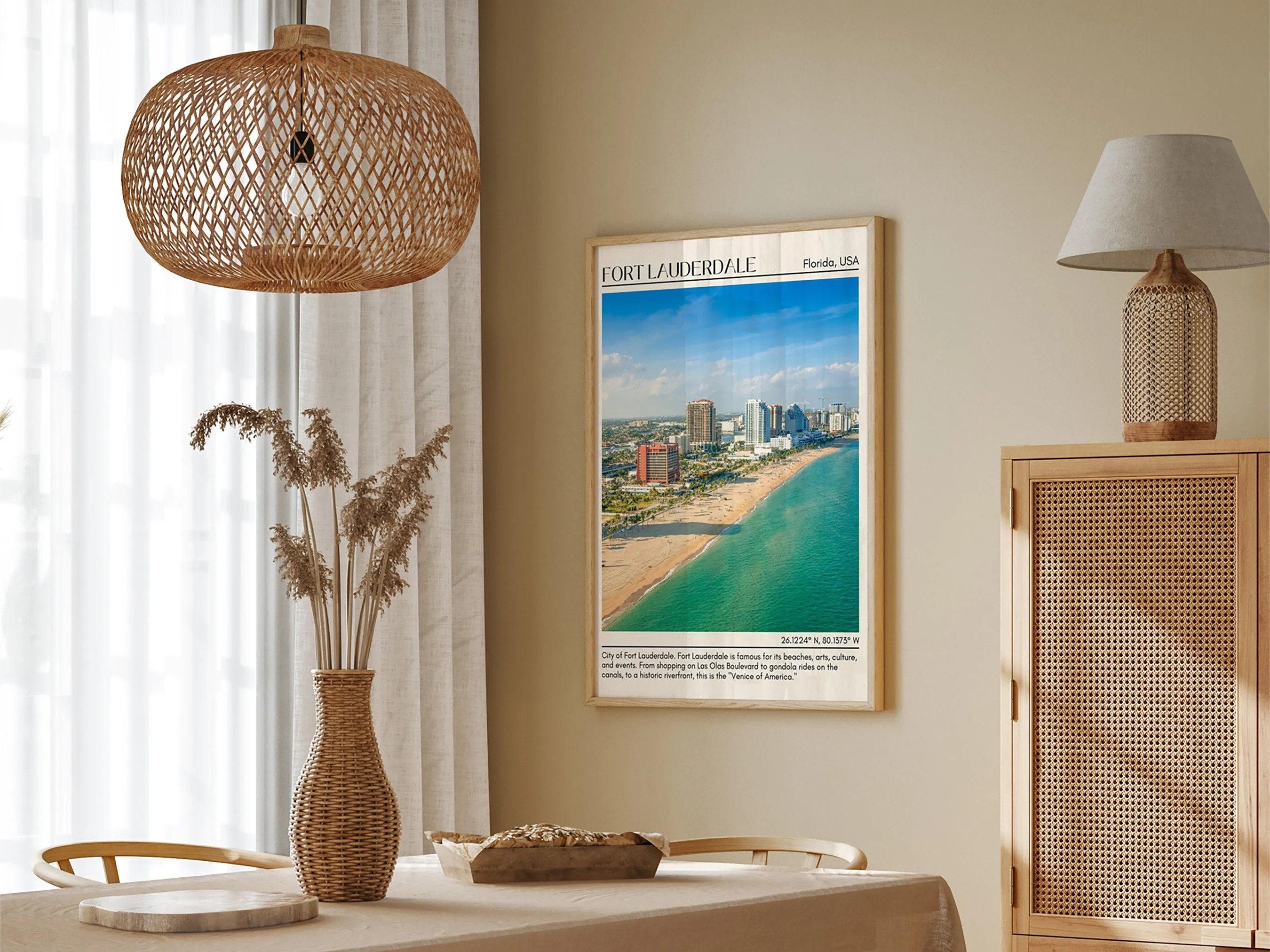 Fort Lauderdale Minimal Wall Art, Florida, USA
