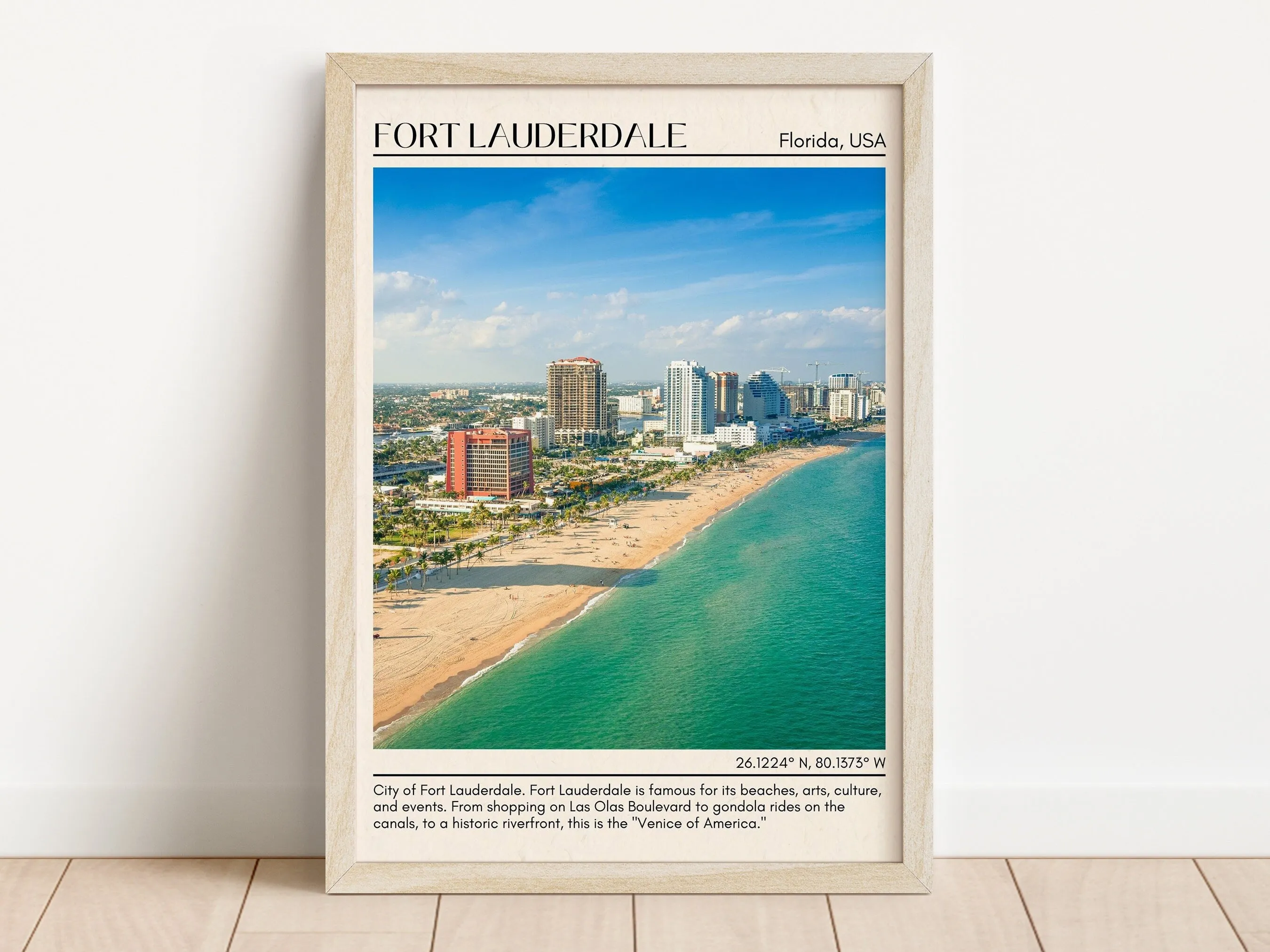 Fort Lauderdale Minimal Wall Art, Florida, USA