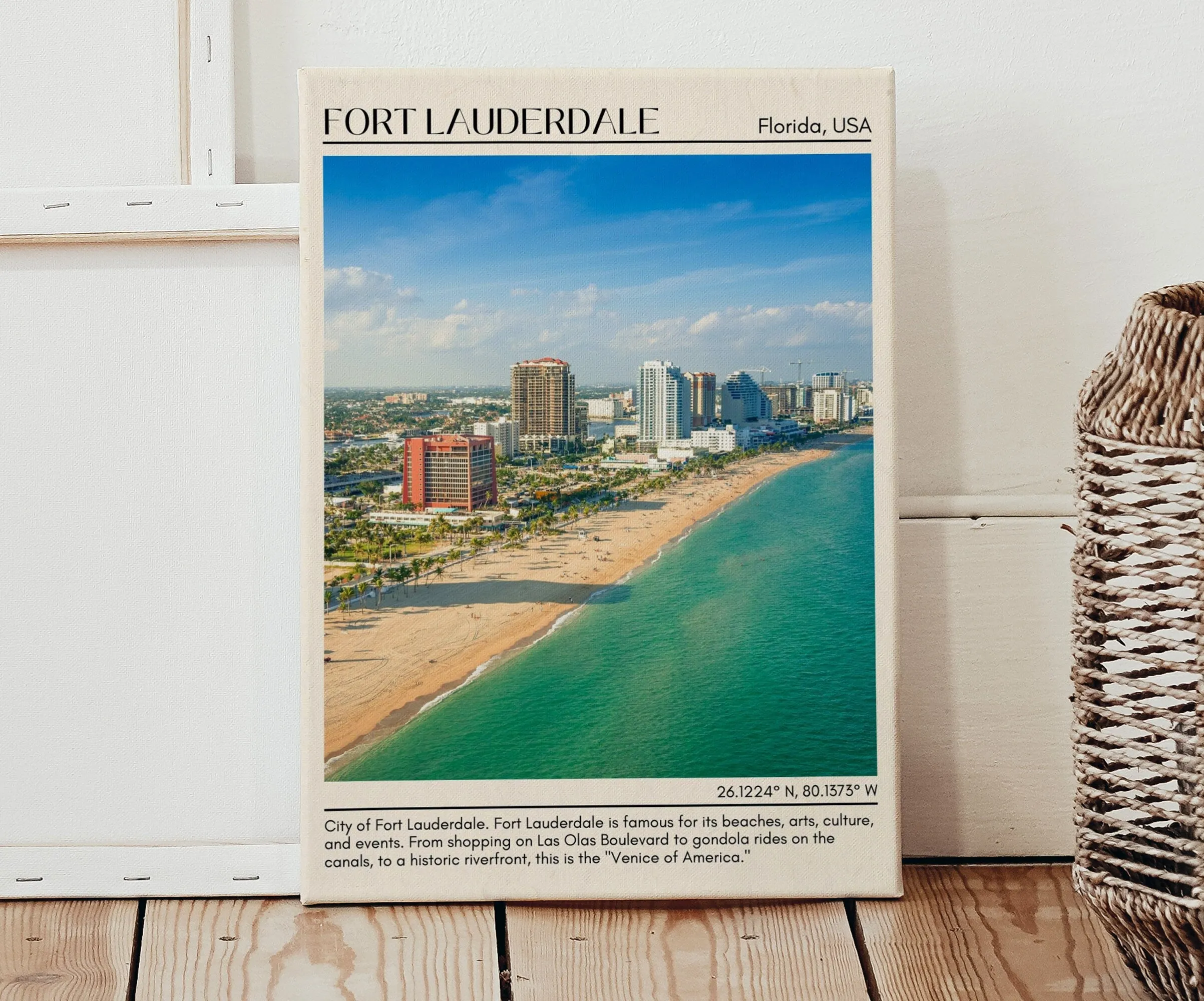 Fort Lauderdale Minimal Wall Art, Florida, USA
