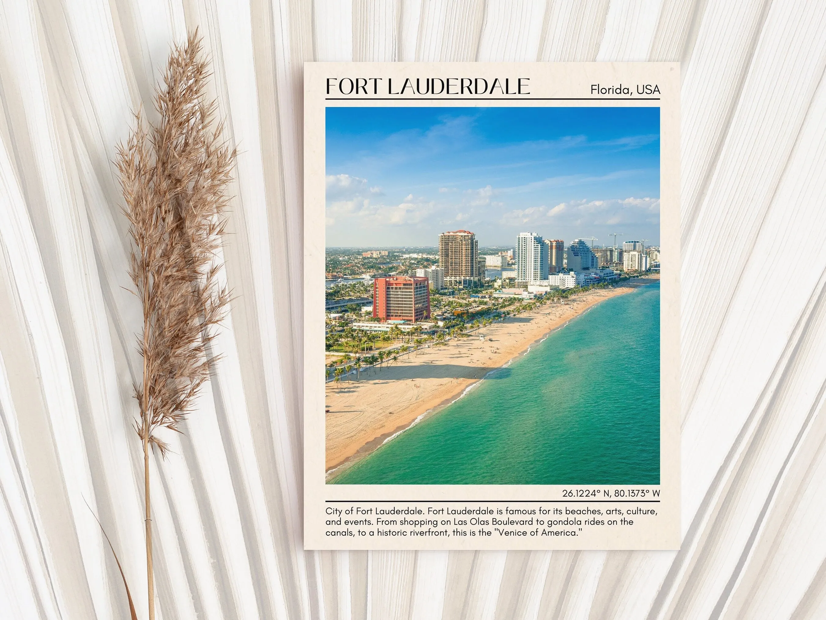 Fort Lauderdale Minimal Wall Art, Florida, USA