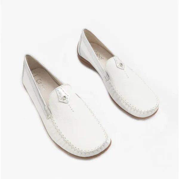 Gabor CALIFORNIA Womens Leather Moccasins White