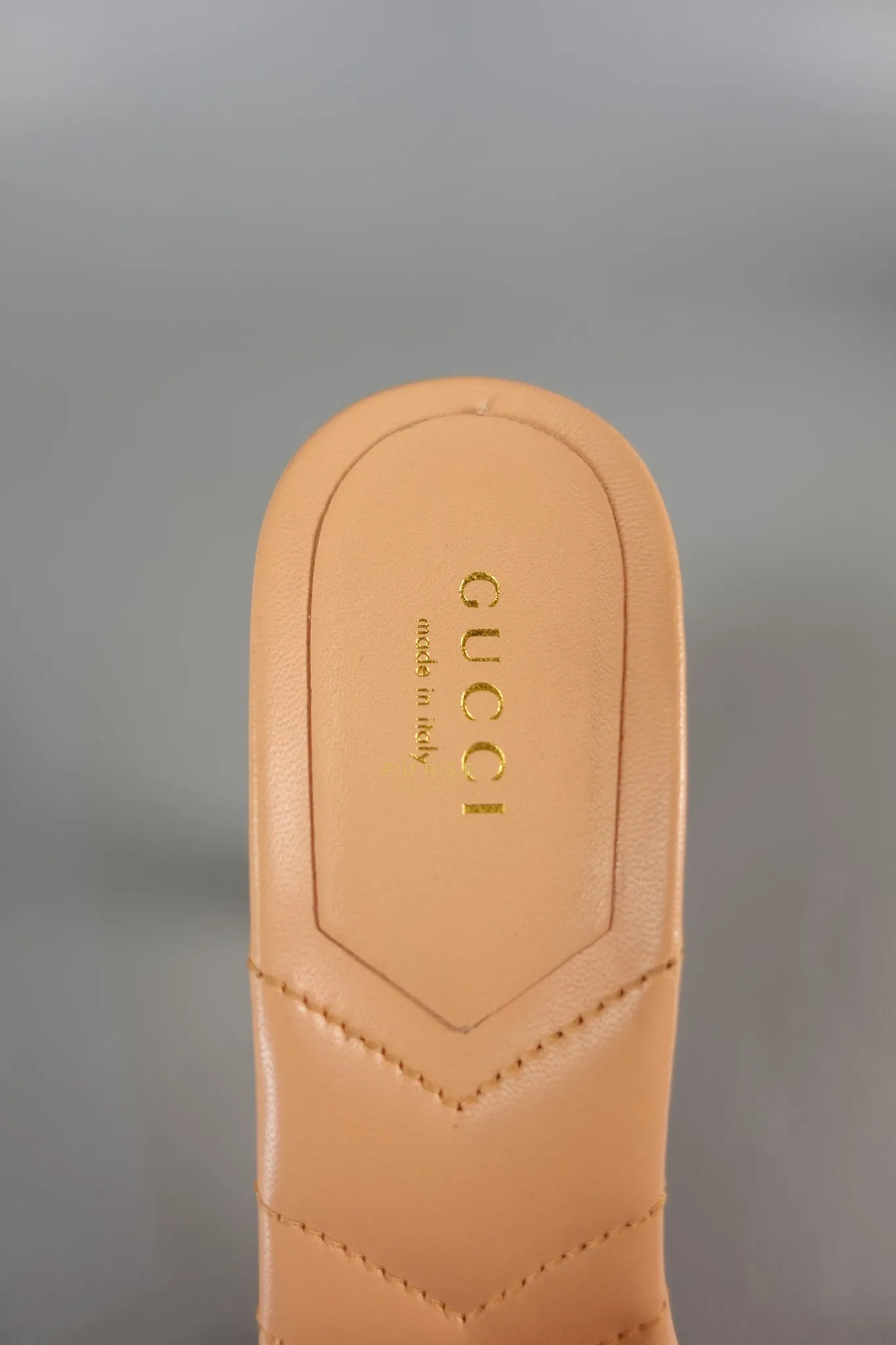GG Marmont in Peachy Chic Leather Heels Sandals Size 36.5 (24cm)