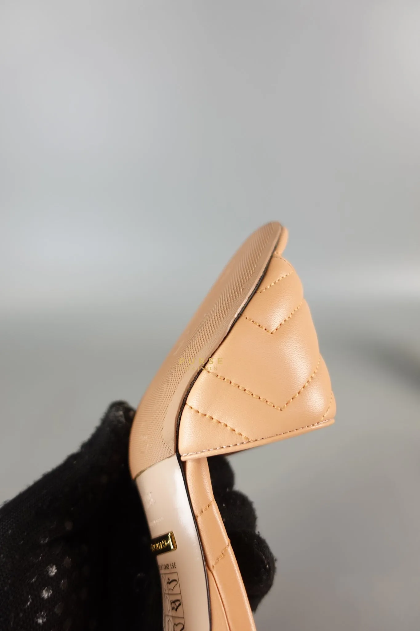 GG Marmont in Peachy Chic Leather Heels Sandals Size 36.5 (24cm)