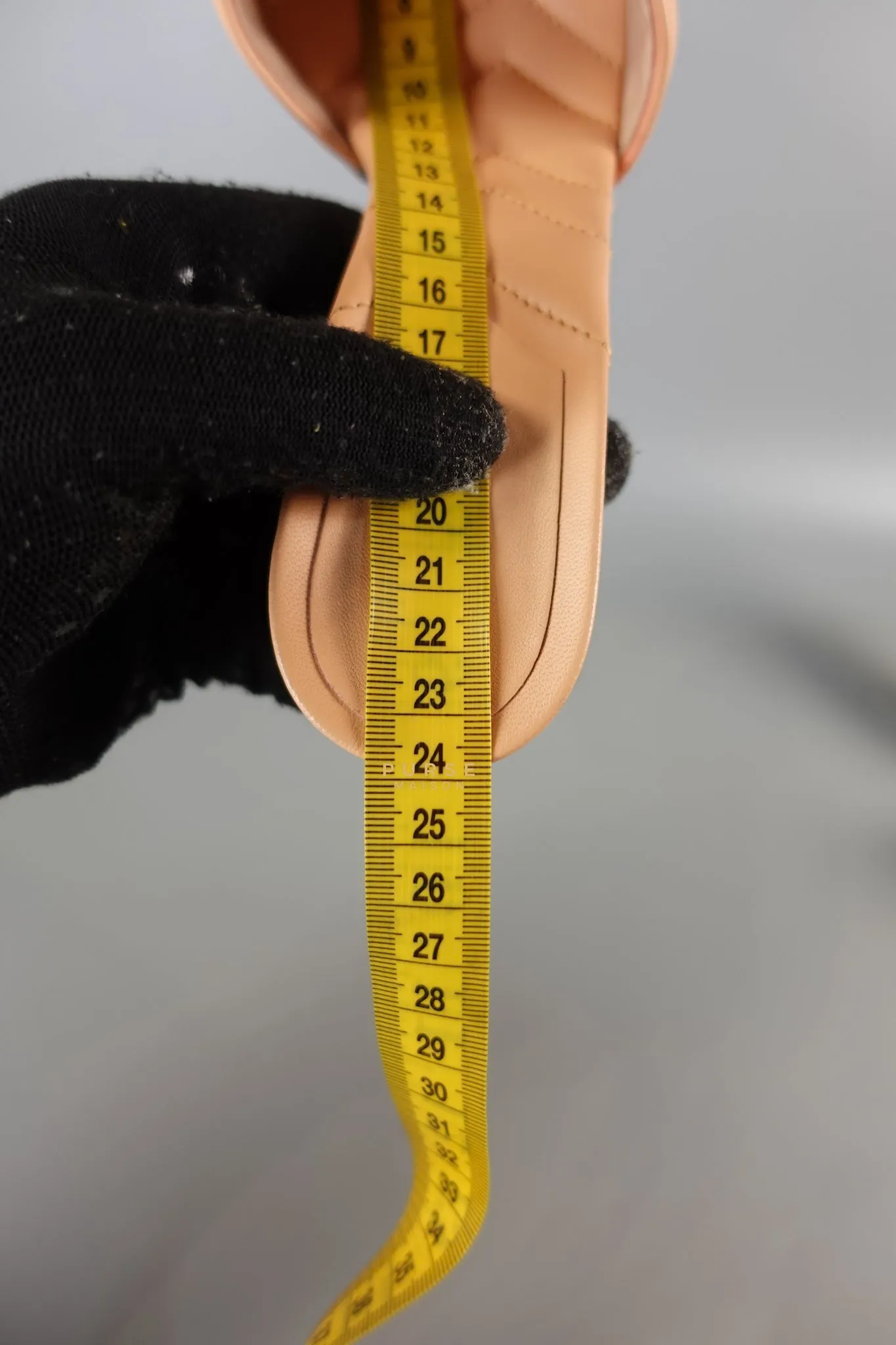 GG Marmont in Peachy Chic Leather Heels Sandals Size 36.5 (24cm)