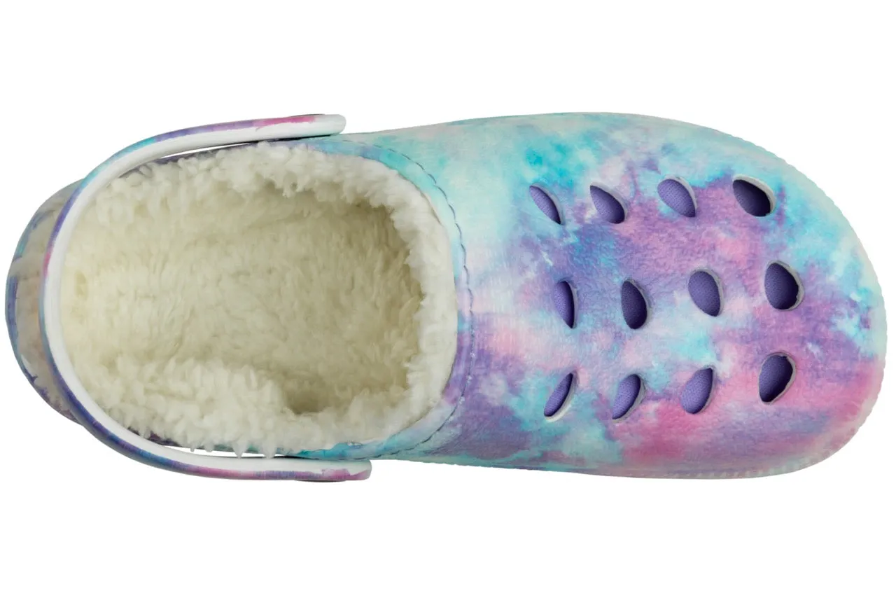 Girls Watercolor Printed Injected EVA Clog with Berber Lining