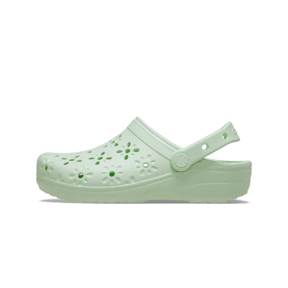 Giày Clog Unisex Crocs Classic Floral Cutout - Jade Tint