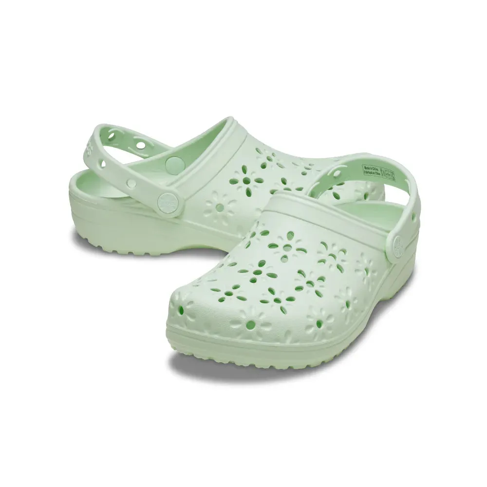 Giày Clog Unisex Crocs Classic Floral Cutout - Jade Tint