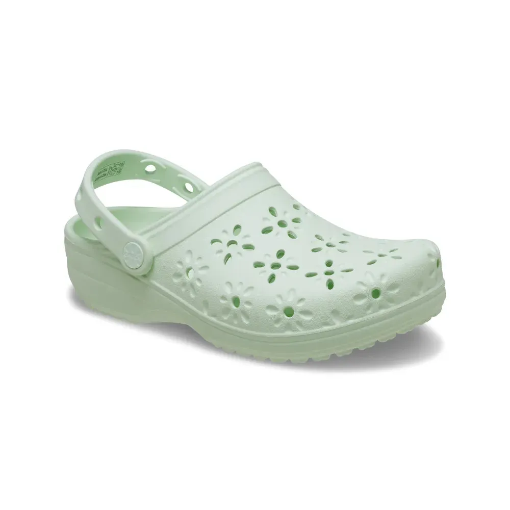 Giày Clog Unisex Crocs Classic Floral Cutout - Jade Tint