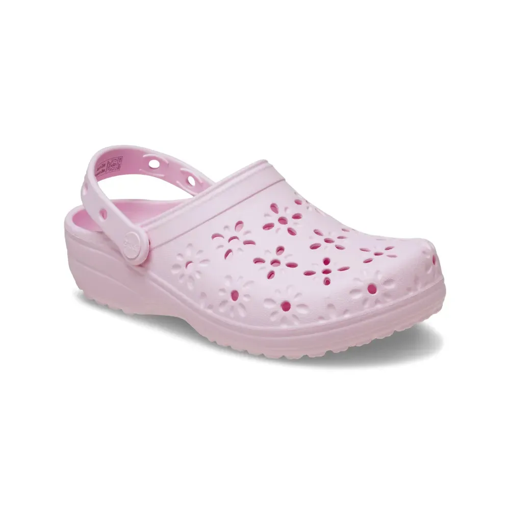 Giày Clog Unisex Crocs Classic Floral Cutout - Pink Milk