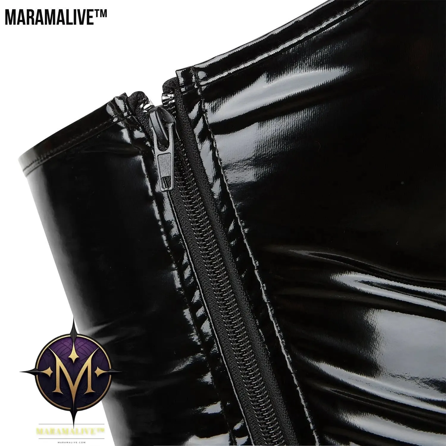 Gothic Zippered Leatherette Corset Shapes Your Body,