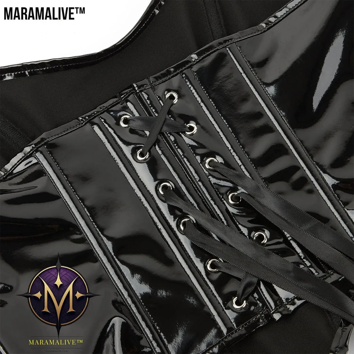 Gothic Zippered Leatherette Corset Shapes Your Body,