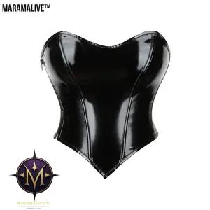 Gothic Zippered Leatherette Corset Shapes Your Body,