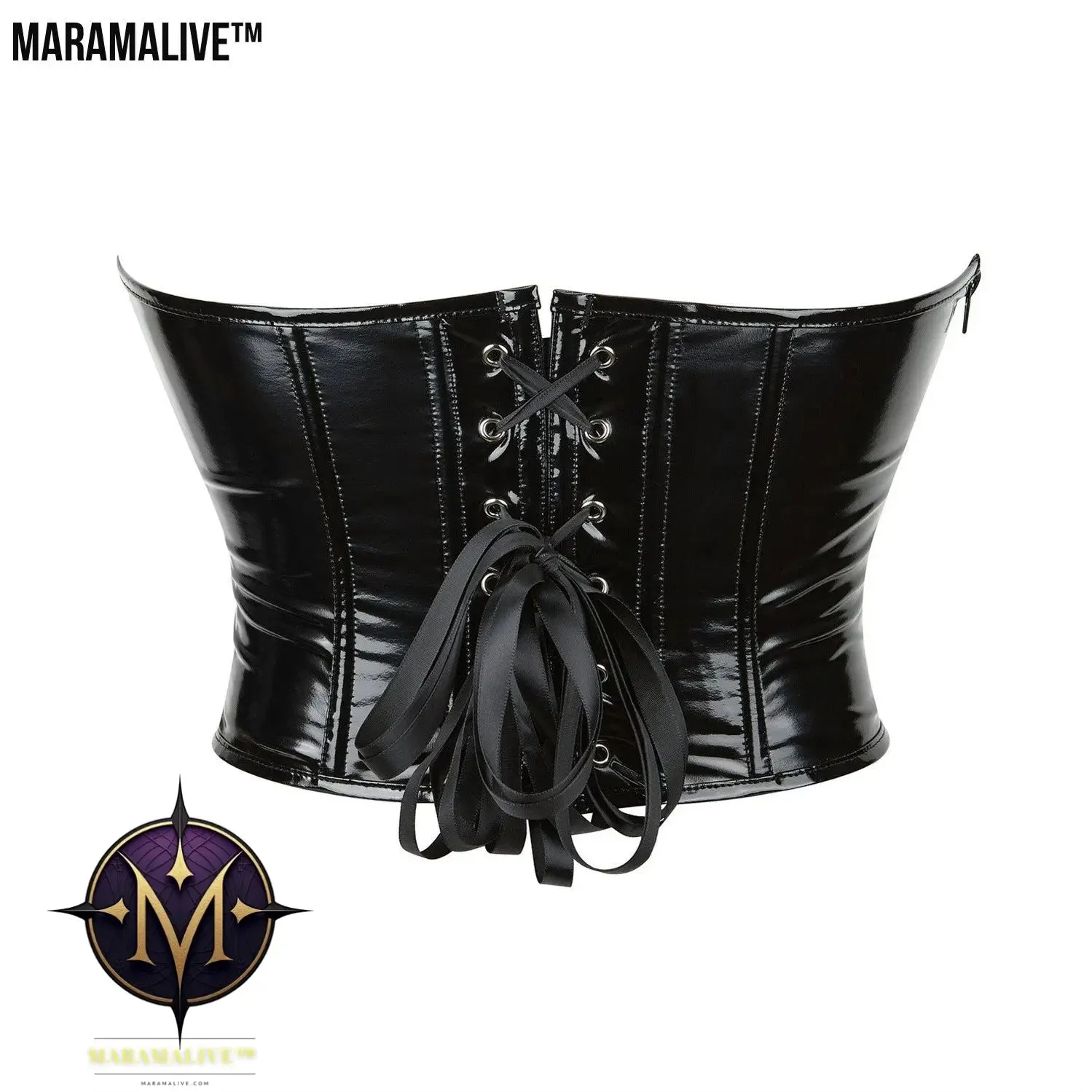 Gothic Zippered Leatherette Corset Shapes Your Body,