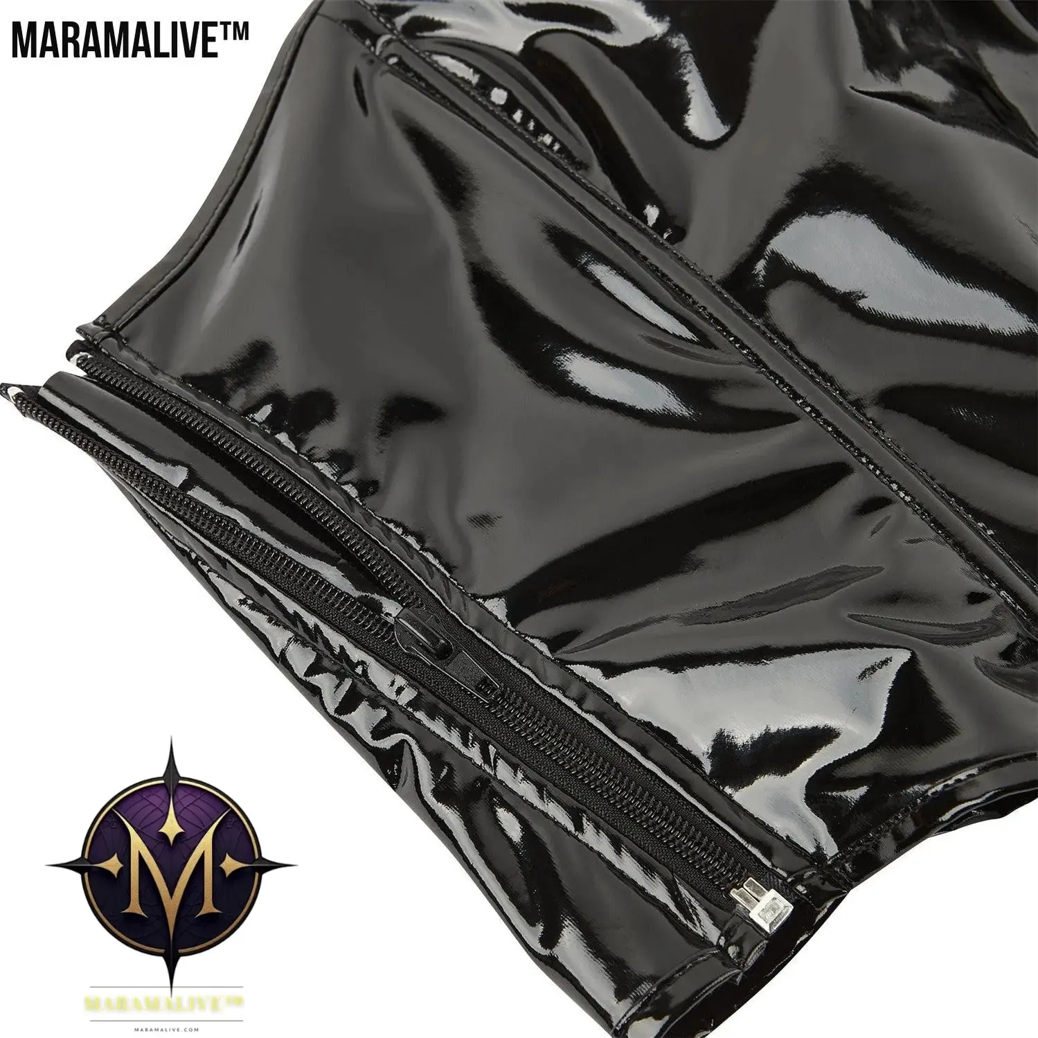 Gothic Zippered Leatherette Corset Shapes Your Body,