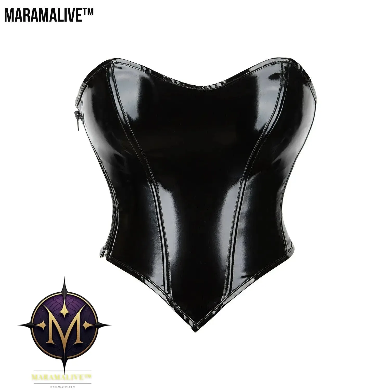Gothic Zippered Leatherette Corset Shapes Your Body,