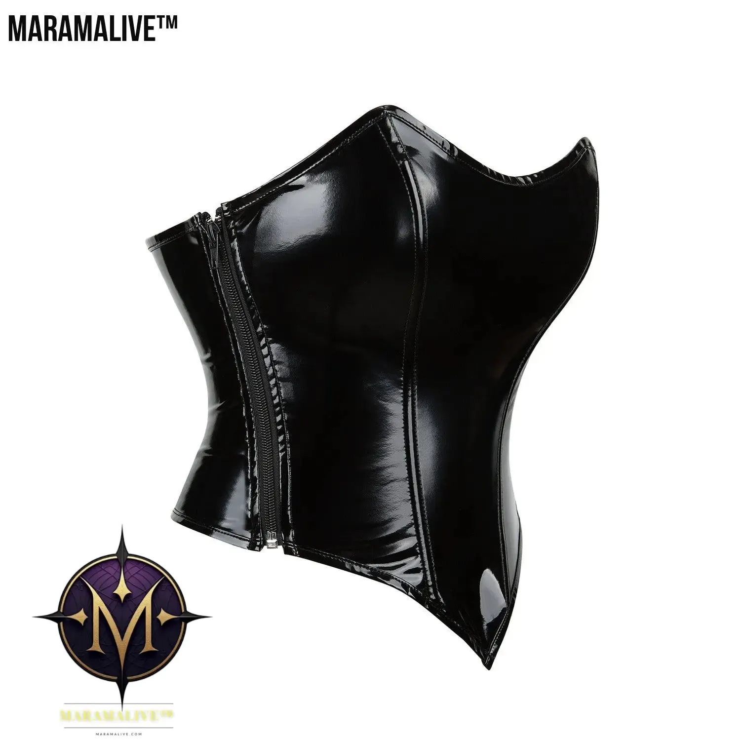 Gothic Zippered Leatherette Corset Shapes Your Body,
