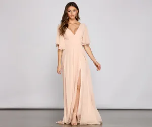 Greta Formal High Charming Slit Chiffon Dress