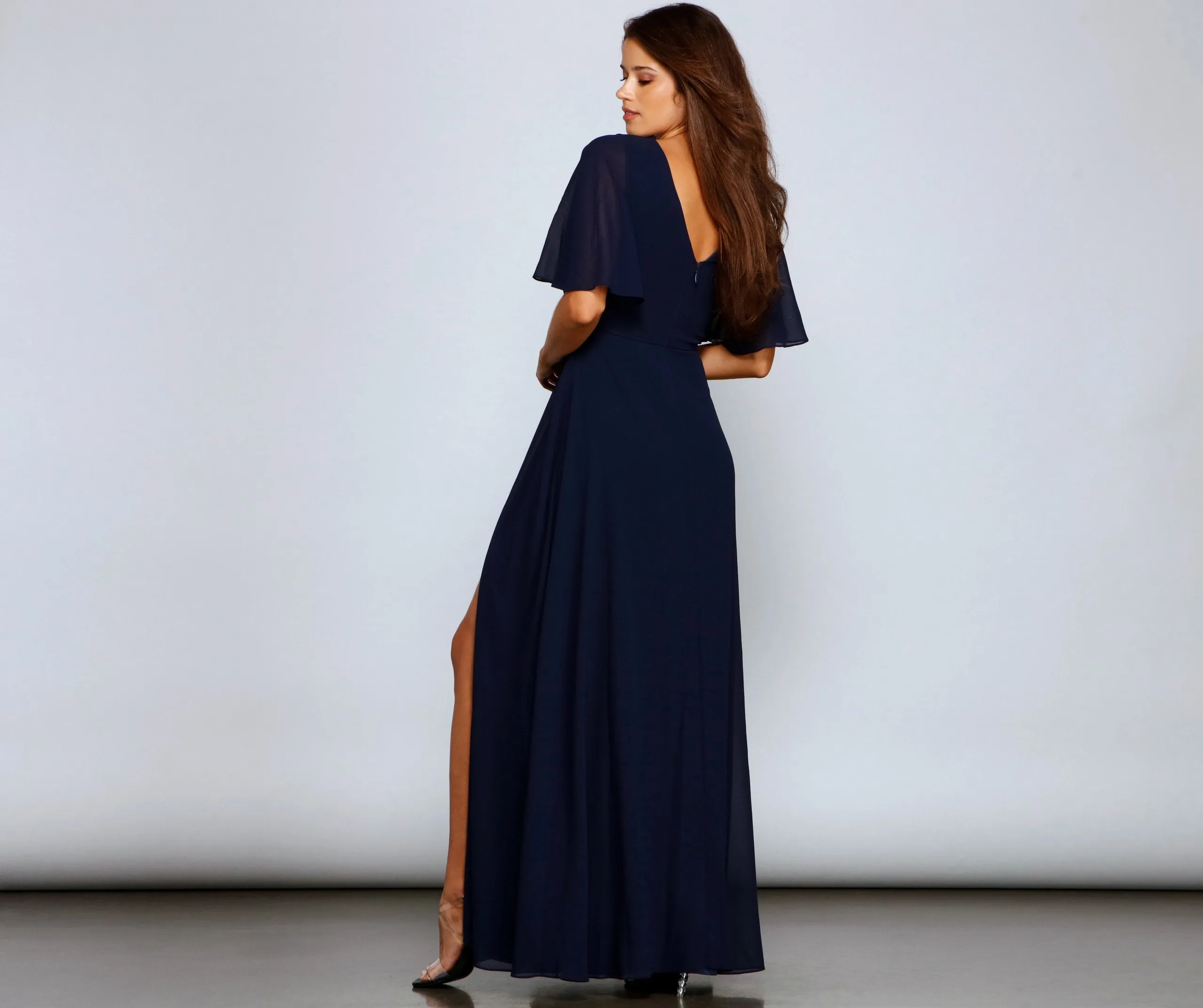 Greta Formal High Charming Slit Chiffon Dress