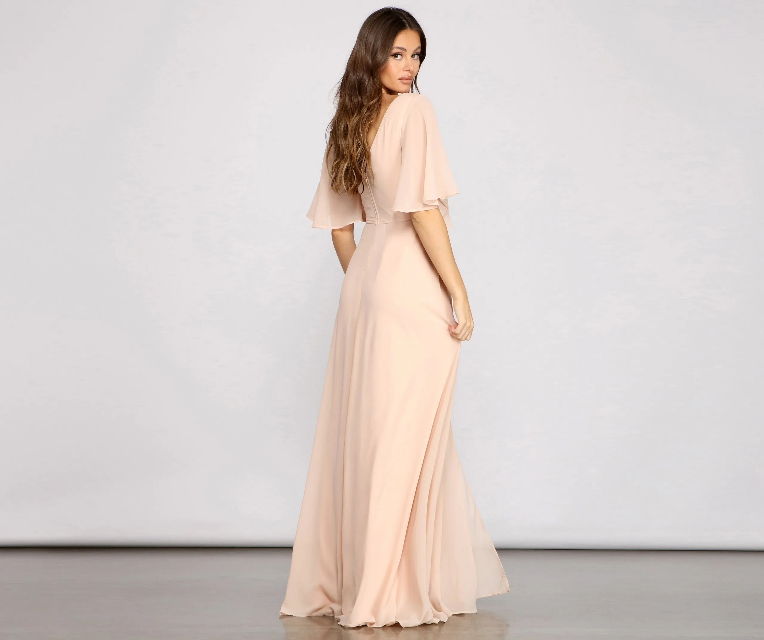 Greta Formal High Charming Slit Chiffon Dress