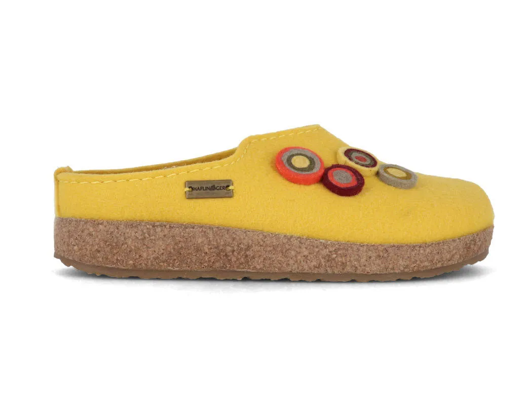 HAFLINGER Women Felt Clogs 'Grizzly Kanon', yellow