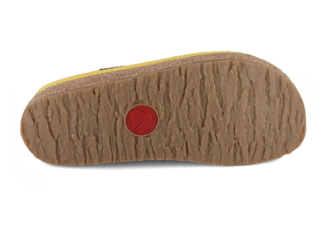 HAFLINGER Women Felt Clogs 'Grizzly Kanon', yellow