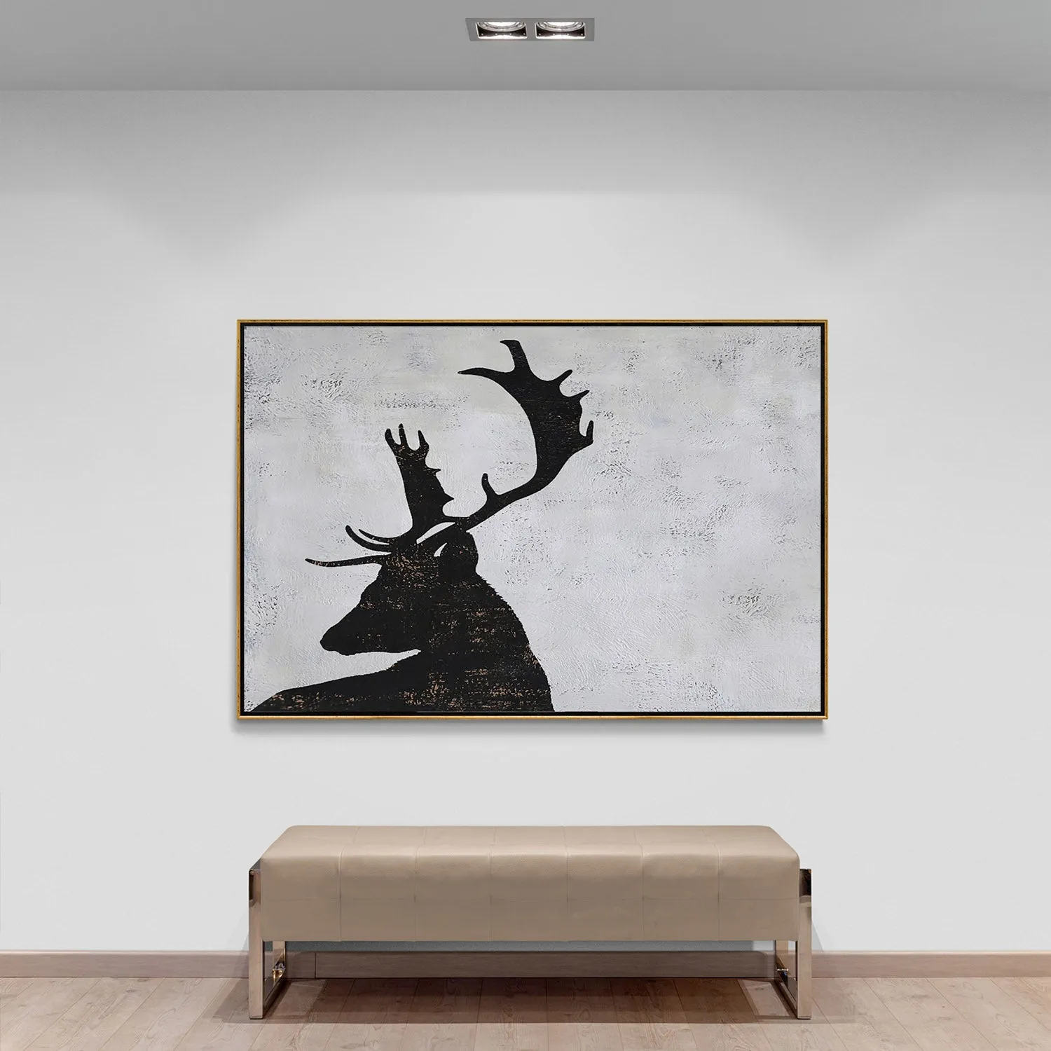 Horizontal Abstract Deer Painting H241H