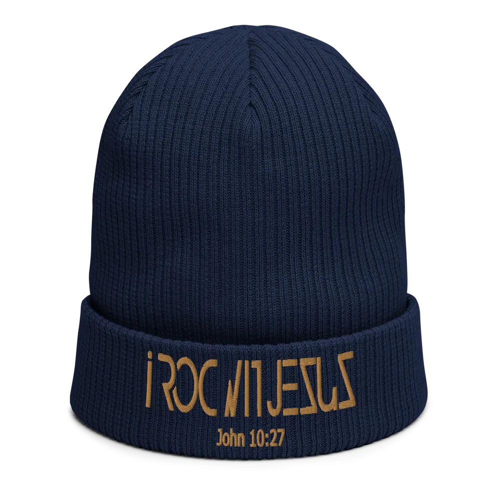 i ROC WIT JESUS Organic Ribbed Beanie