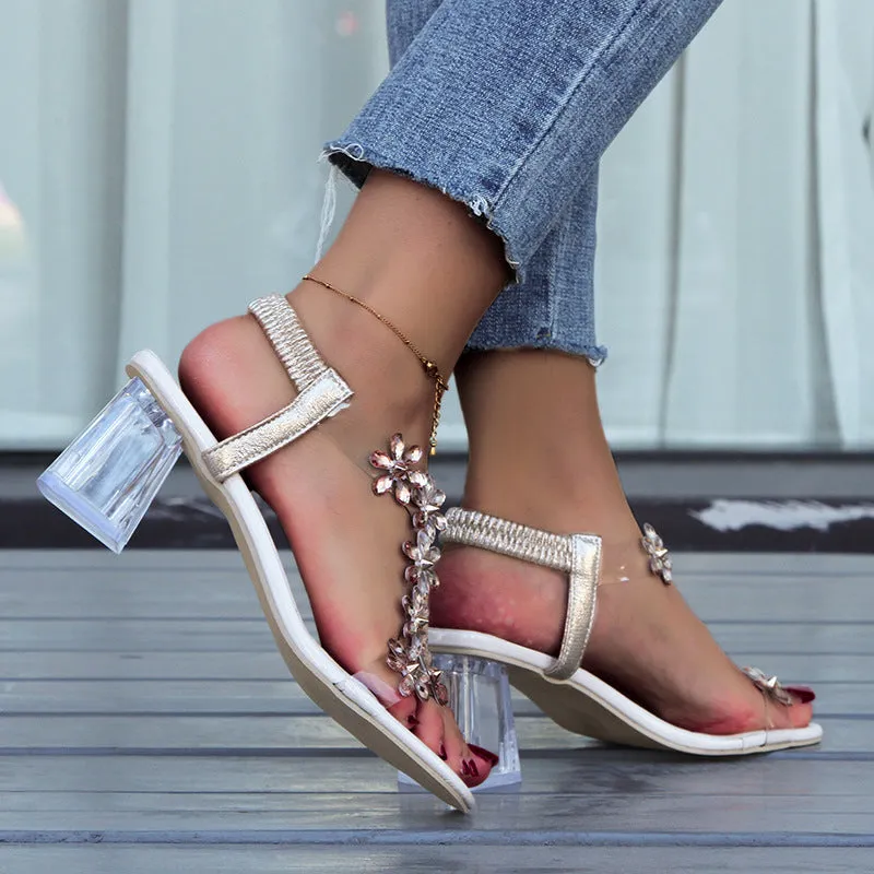 Issa Flower and Rhinestone Heel