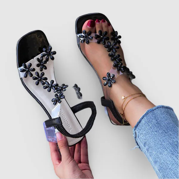 Issa Flower and Rhinestone Heel