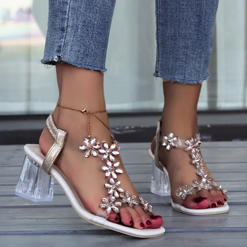 Issa Flower and Rhinestone Heel