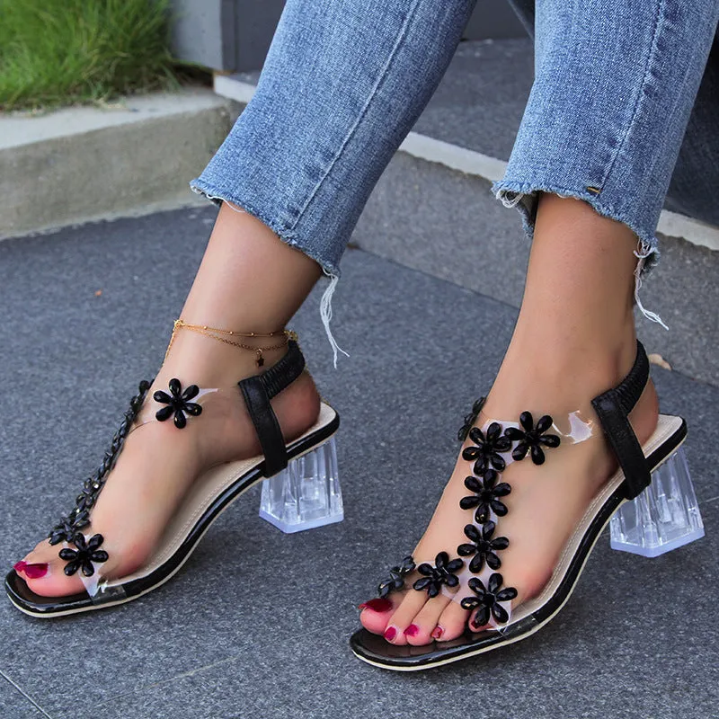 Issa Flower and Rhinestone Heel